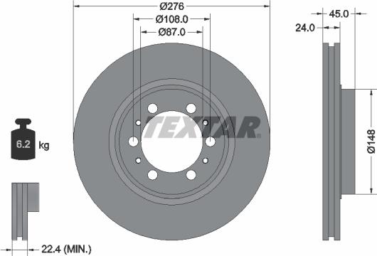 Textar 92079803 - Brake Disc autospares.lv