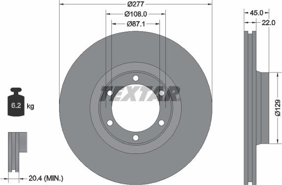 Textar 92074600 - Brake Disc autospares.lv