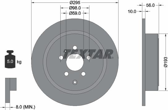 Textar 92074100 - Brake Disc autospares.lv