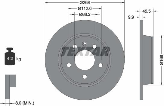 Textar 92074303 - Brake Disc autospares.lv