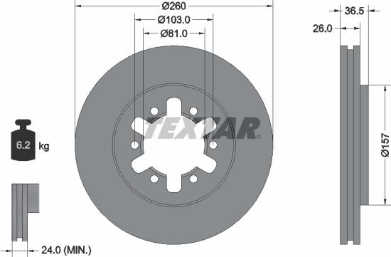 Textar 92074700 - Brake Disc autospares.lv