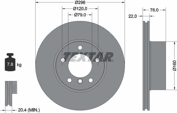 Textar 92075000 - Brake Disc autospares.lv