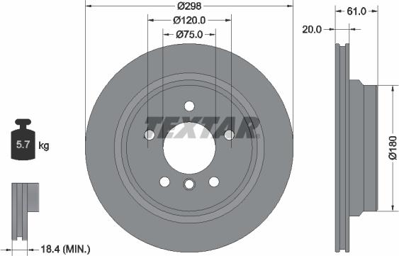 Textar 92075105 - Brake Disc autospares.lv