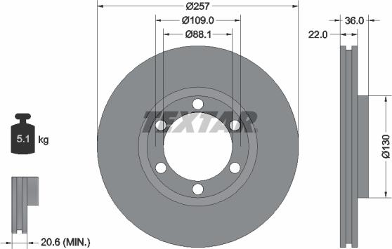 Textar 92075800 - Brake Disc autospares.lv