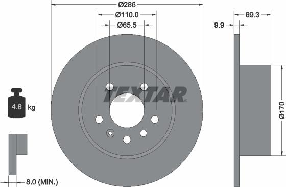 Textar 92075703 - Brake Disc autospares.lv