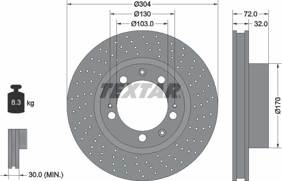 Textar 92076105 - Brake Disc autospares.lv