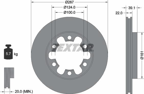 Textar 92070100 - Brake Disc autospares.lv