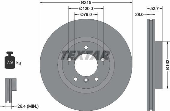 Textar 92071103 - Brake Disc autospares.lv