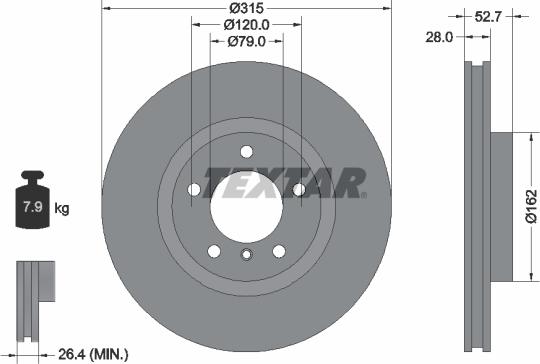 Textar 92071200 - Brake Disc autospares.lv