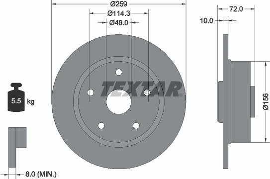 Textar 92078800 - Brake Disc autospares.lv