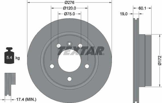 Textar 92072405 - Brake Disc autospares.lv