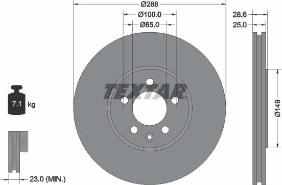 Textar 92072800 - Brake Disc autospares.lv