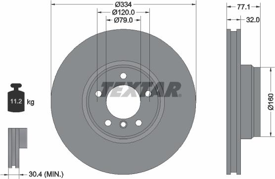 Textar 92072200 - Brake Disc autospares.lv