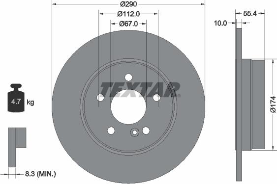 Textar 92072705 - Brake Disc autospares.lv