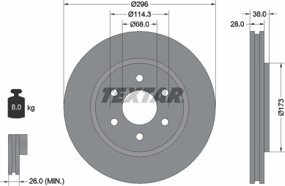 Textar 92199603 - Brake Disc autospares.lv