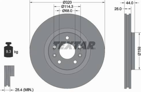 Textar 92195400 - Brake Disc autospares.lv