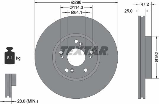 Textar 92195000 - Brake Disc autospares.lv