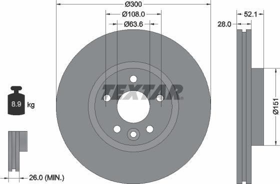 Textar 92196905 - Brake Disc autospares.lv