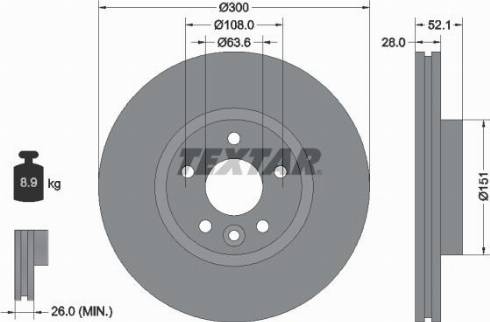 Textar 92196900 - Brake Disc autospares.lv