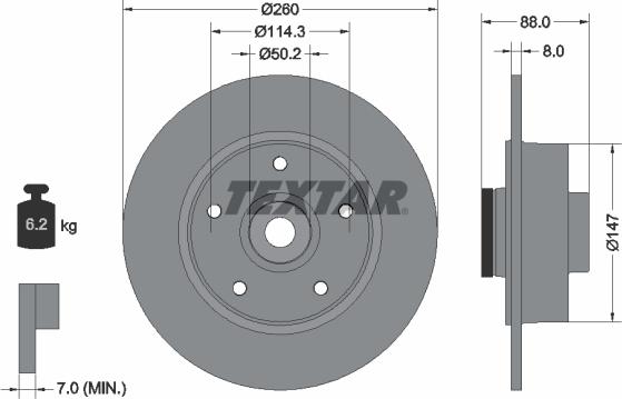 Textar 92196000 - Brake Disc autospares.lv