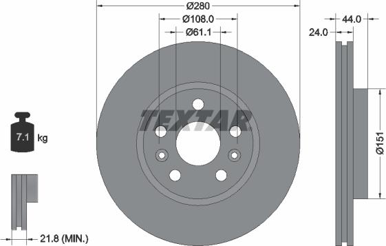 Textar 92196803 - Brake Disc autospares.lv