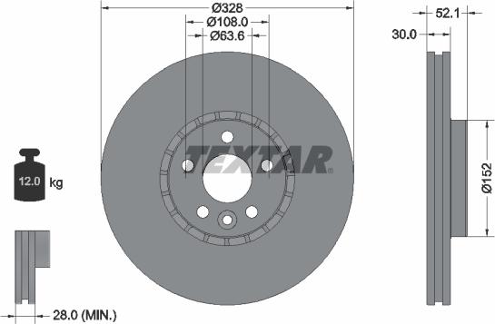 Textar 92196305 - Brake Disc autospares.lv