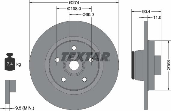 Textar 92196200 - Brake Disc autospares.lv