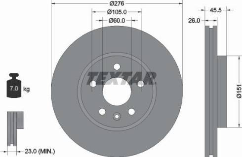 Textar 92198900 - Brake Disc autospares.lv