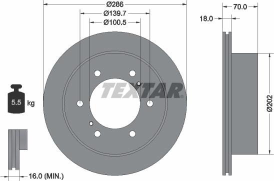 Textar 92198303 - Brake Disc autospares.lv