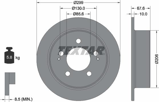 Textar 92198703 - Brake Disc autospares.lv