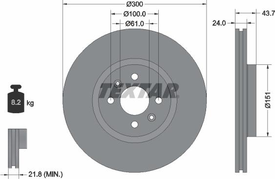 Textar 92149503 - Brake Disc autospares.lv