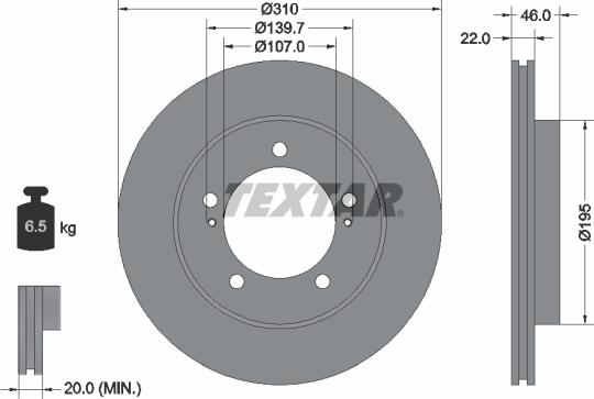 Textar 92149000 - Brake Disc autospares.lv