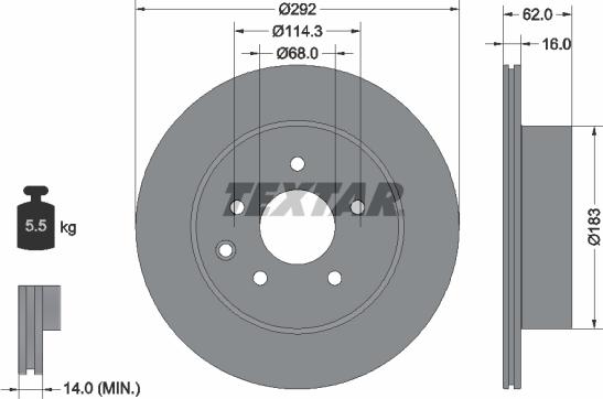 Textar 92144000 - Brake Disc autospares.lv