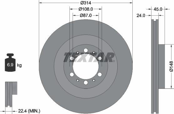 Textar 92144800 - Brake Disc autospares.lv