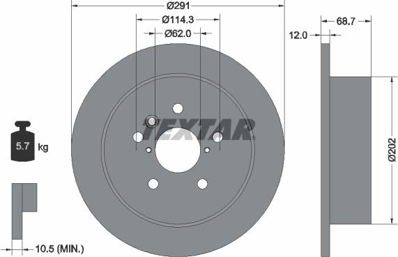 Textar 92144203 - Brake Disc autospares.lv