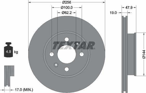 Textar 92144700 - Brake Disc autospares.lv