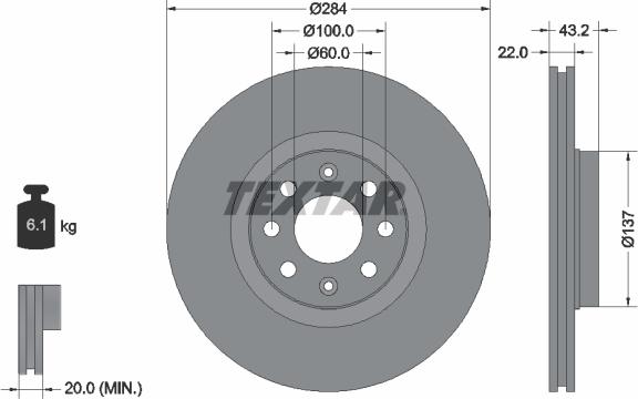 Textar 92145800 - Brake Disc autospares.lv