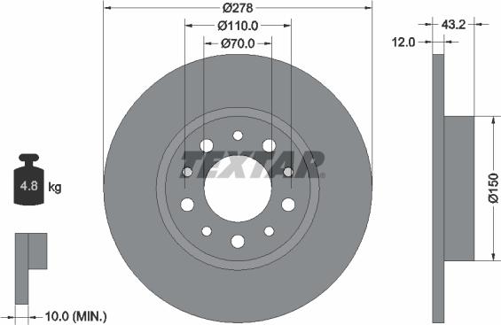 Textar 92145203 - Brake Disc autospares.lv