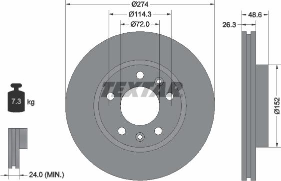 Textar 92146900 - Brake Disc autospares.lv