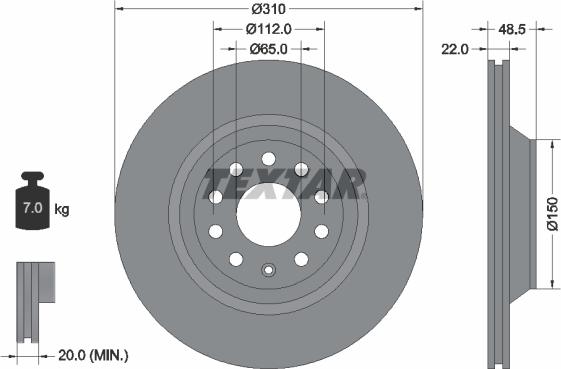 Textar 92140700 - Brake Disc autospares.lv