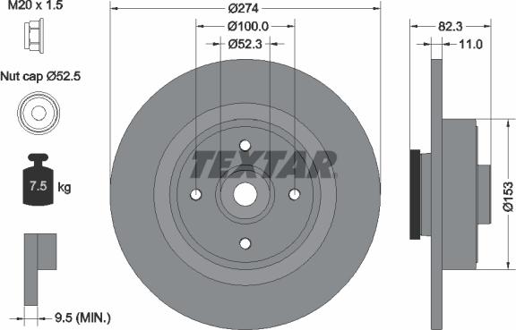 Textar 92141400 - Brake Disc autospares.lv