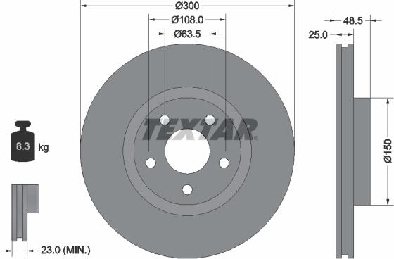 Textar 92141300 - Brake Disc autospares.lv