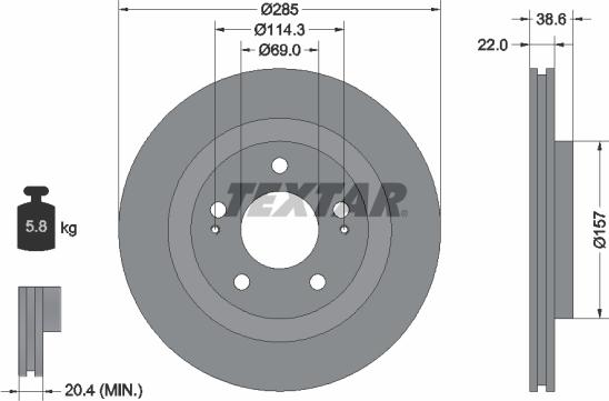 Textar 92148500 - Brake Disc autospares.lv