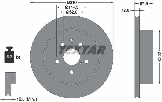 Textar 92148003 - Brake Disc autospares.lv