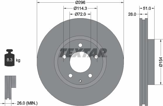 Textar 92148100 - Brake Disc autospares.lv