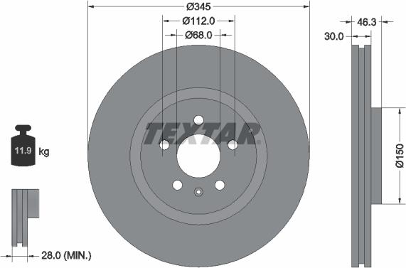 Textar 92143905 - Brake Disc autospares.lv