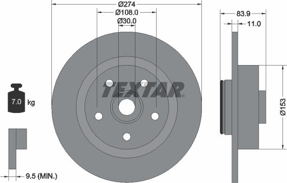 Textar 92142200 - Brake Disc autospares.lv