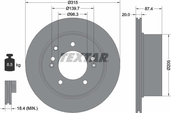 Textar 92147400 - Brake Disc autospares.lv