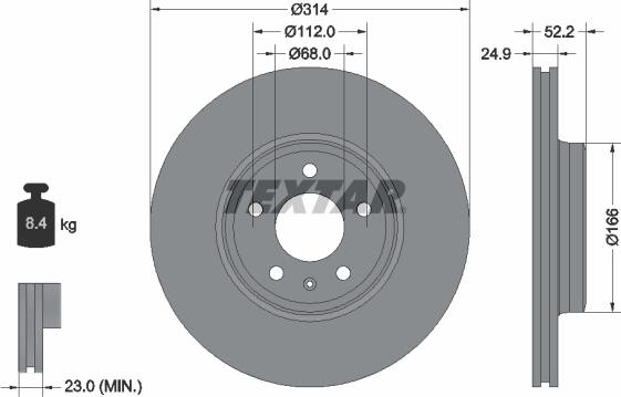 Textar 92159900 - Brake Disc autospares.lv