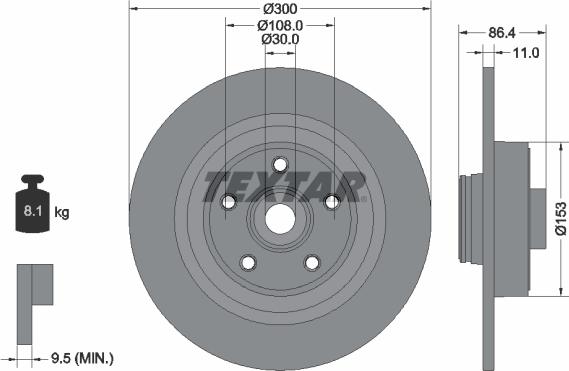 Textar 92159800 - Brake Disc autospares.lv